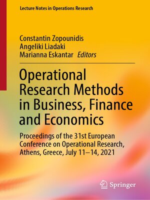 cover image of Operational Research Methods in Business, Finance and Economics
